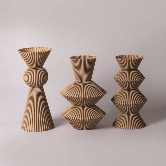 Trio Vasos Geométrico Filetados