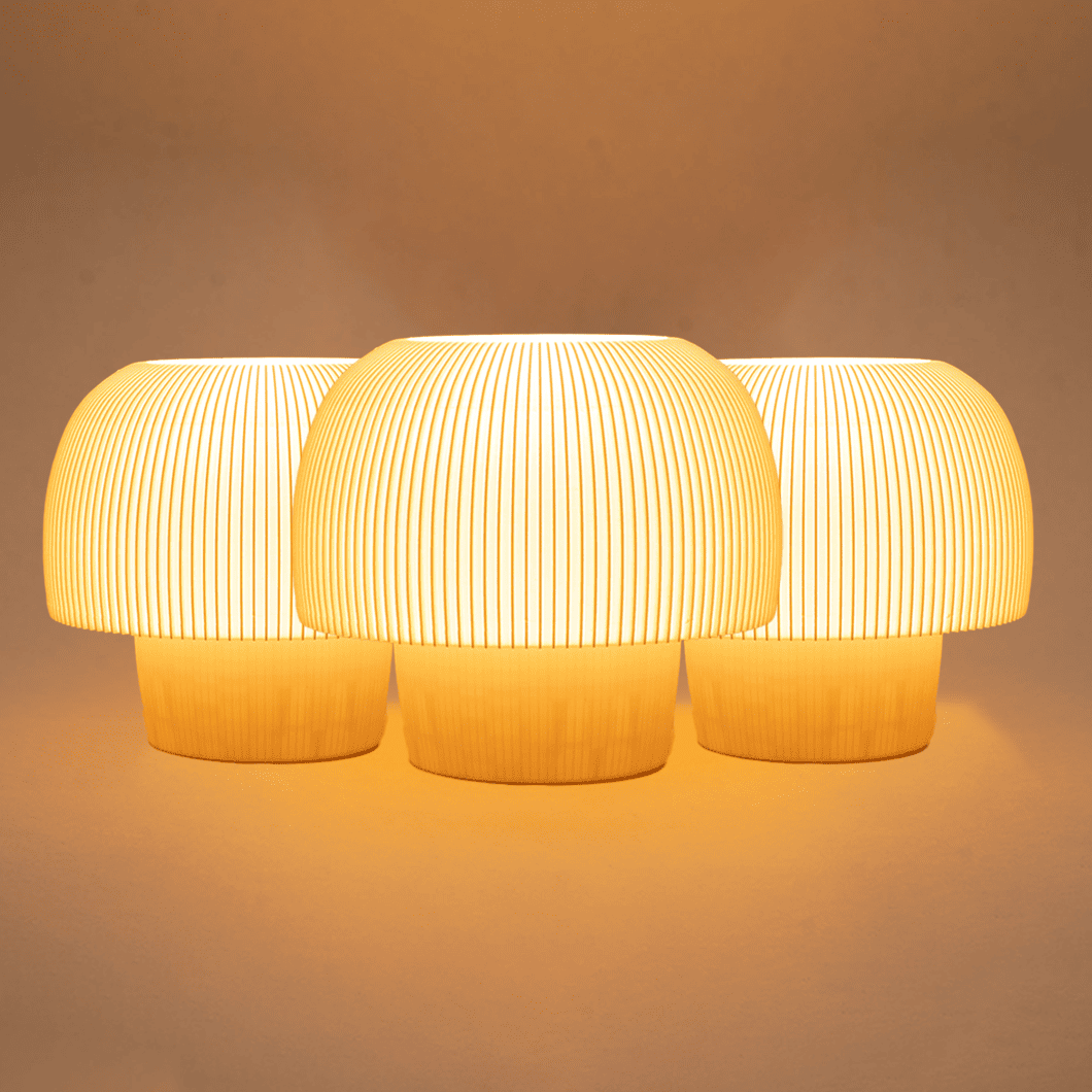 3 Cogumelos Pequenos, peça impressa em 3D da Éttore Decor, o conjunto