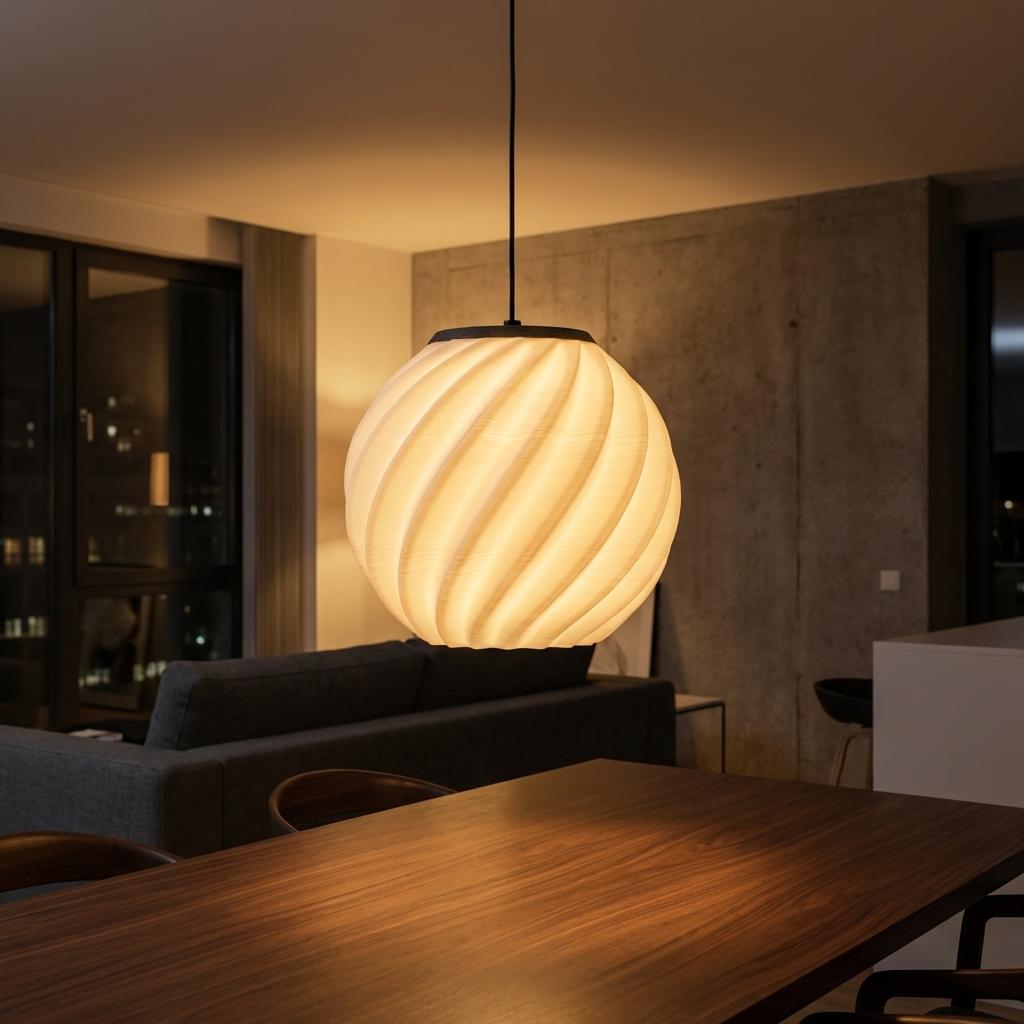 Pendente Maré, pendente impresso em 3D da Éttore Decor, em detalhe
