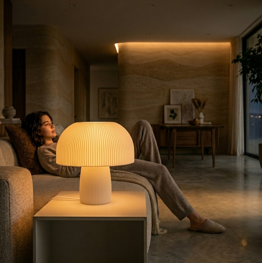 Luminária Cogumelo Grande, luminária impressa em 3D da Éttore Decor