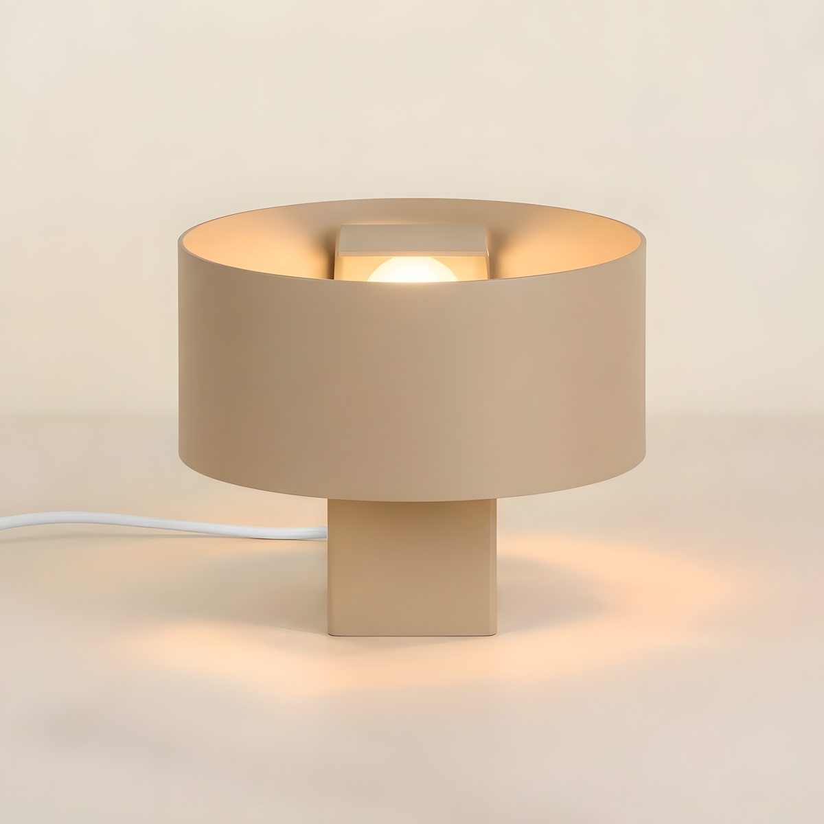 Luminária Satu bege, luminária impressa em 3D da Éttore Decor