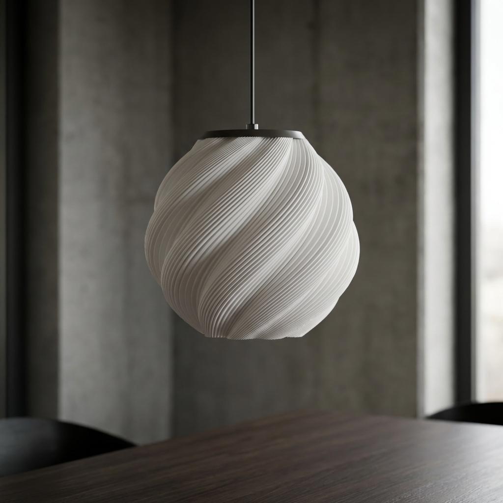 Pendente Fiora, pendente impresso em 3D da Éttore Decor, em detalhe