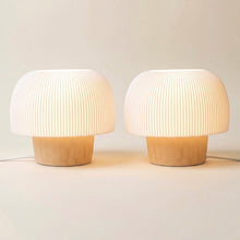 Combo 2 Cogumelos da Éttore acesas em estúdio de fundo creme