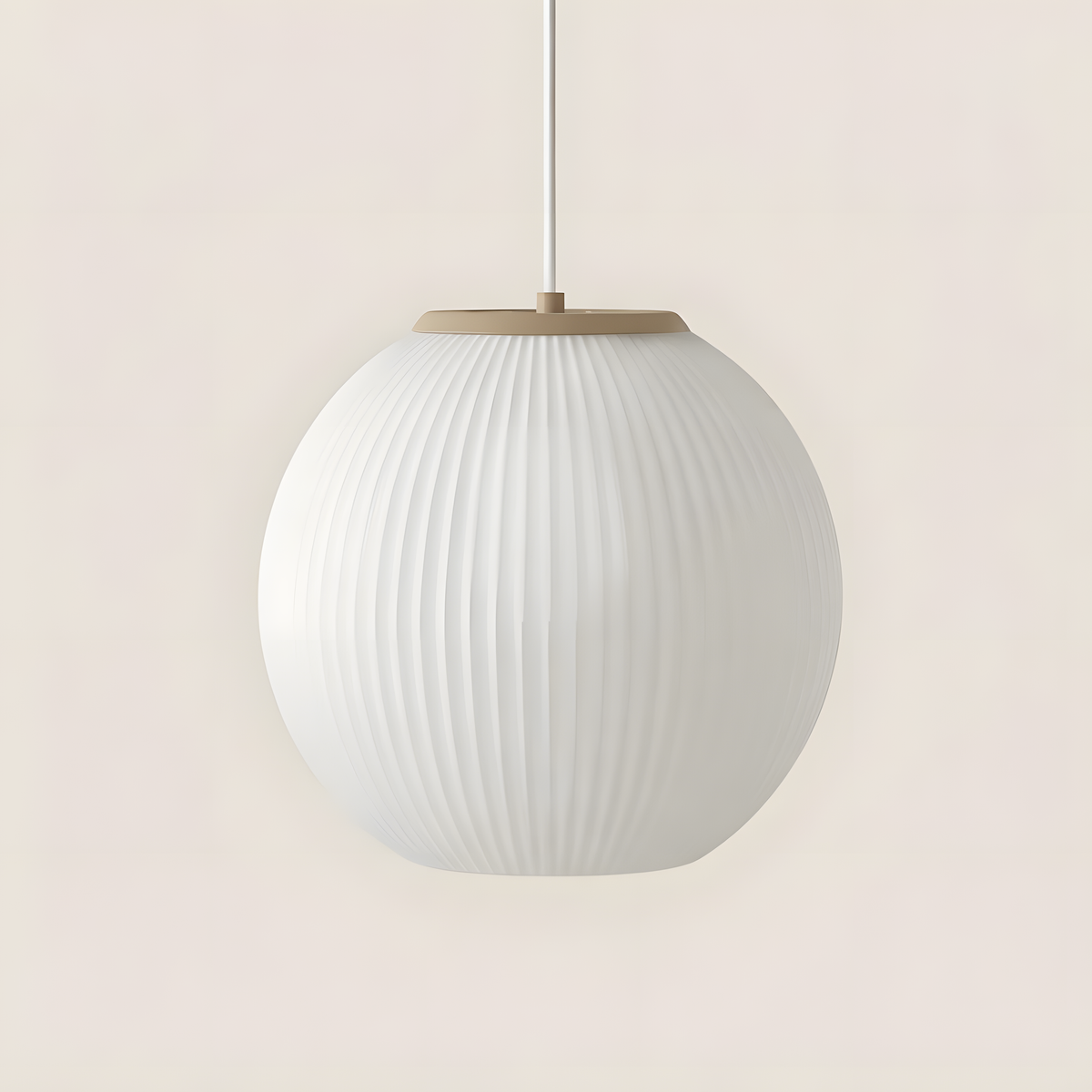 Pendente Bolla com base bege, pendente impresso em 3D da Éttore Decor, apagado em fundo neutro | apagada