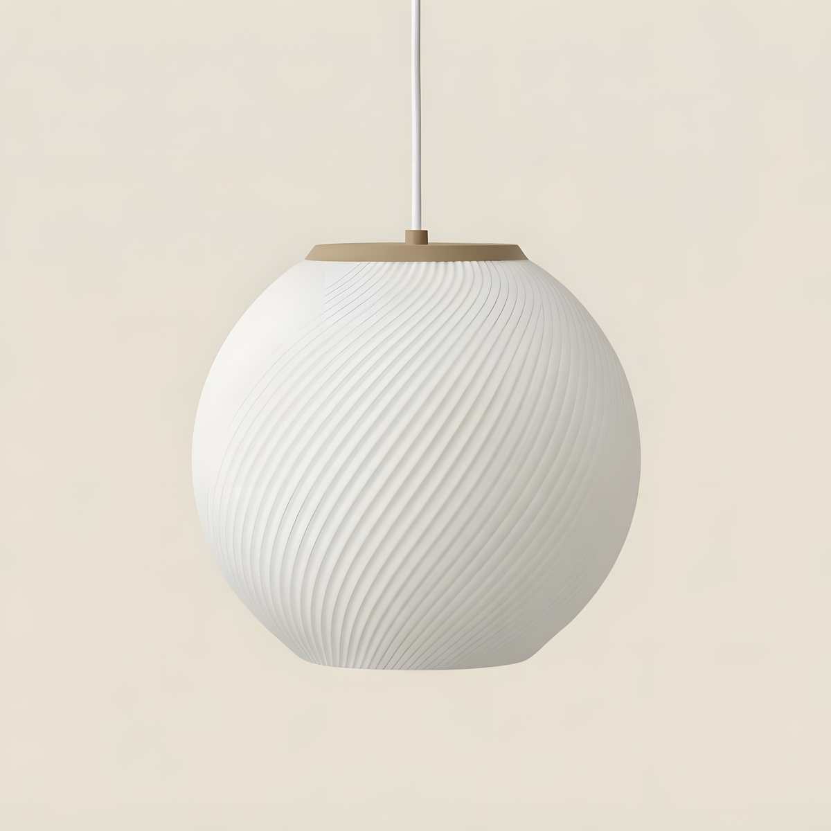 Pendente Filetto com base bege, pendente impresso em 3D da Éttore Decor, apagado em fundo neutro | apagada