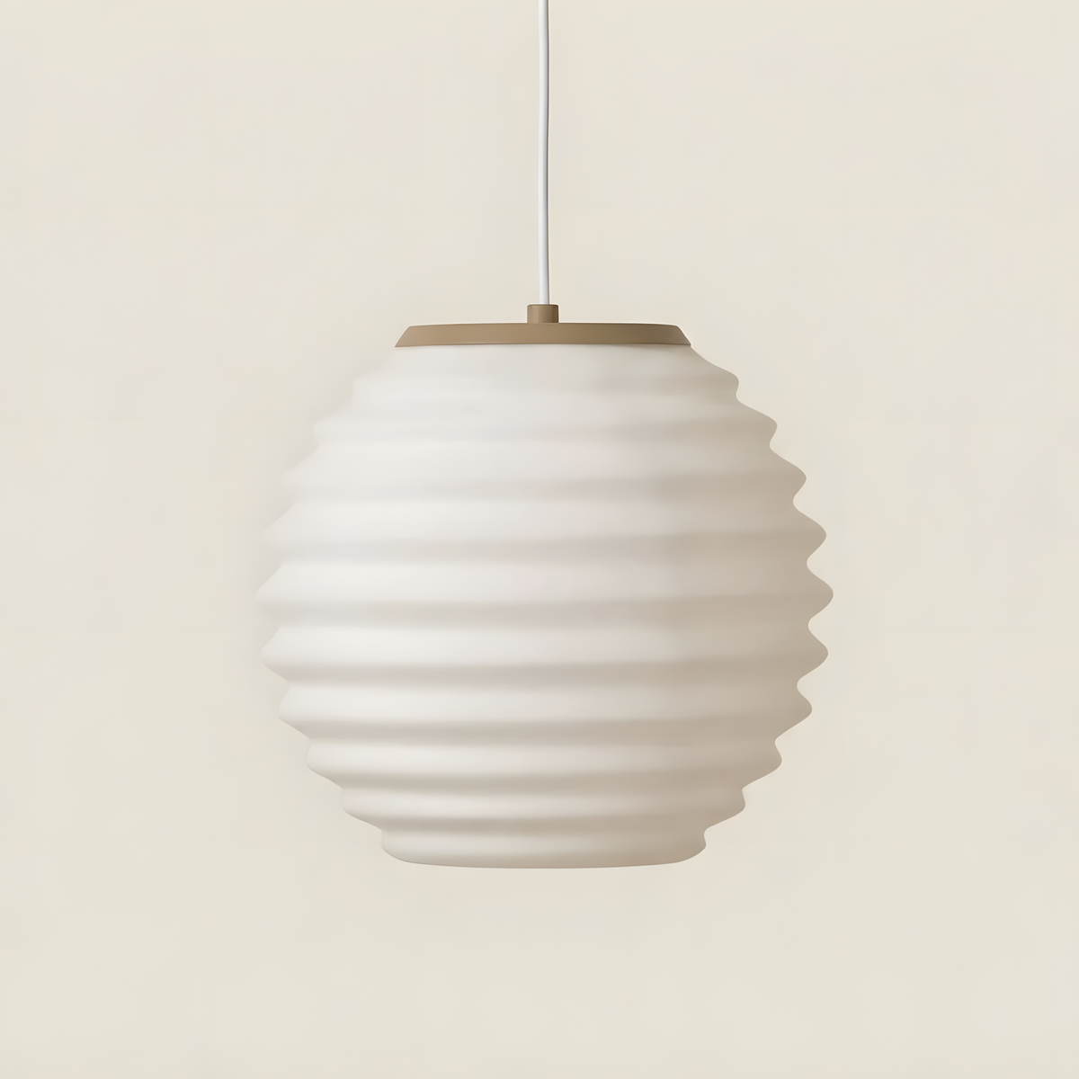 Pendente Waves com base bege, pendente impresso em 3D da Éttore Decor, apagado em fundo neutro | apagada