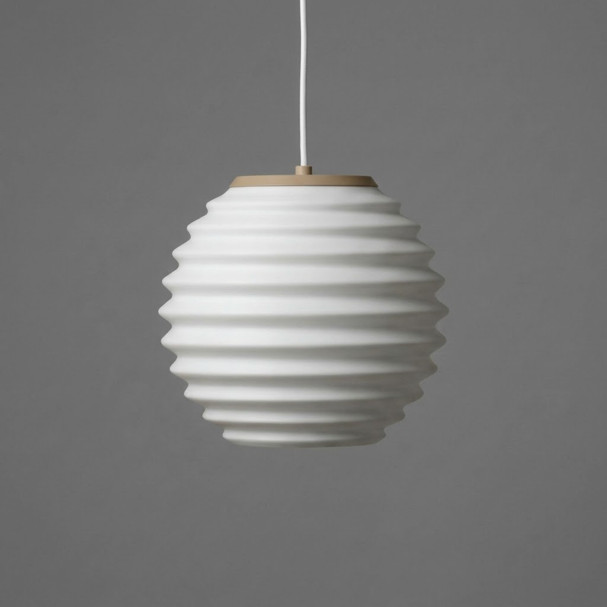 Pendente Waves com base bege, pendente impresso em 3D da Éttore Decor, em detalhe